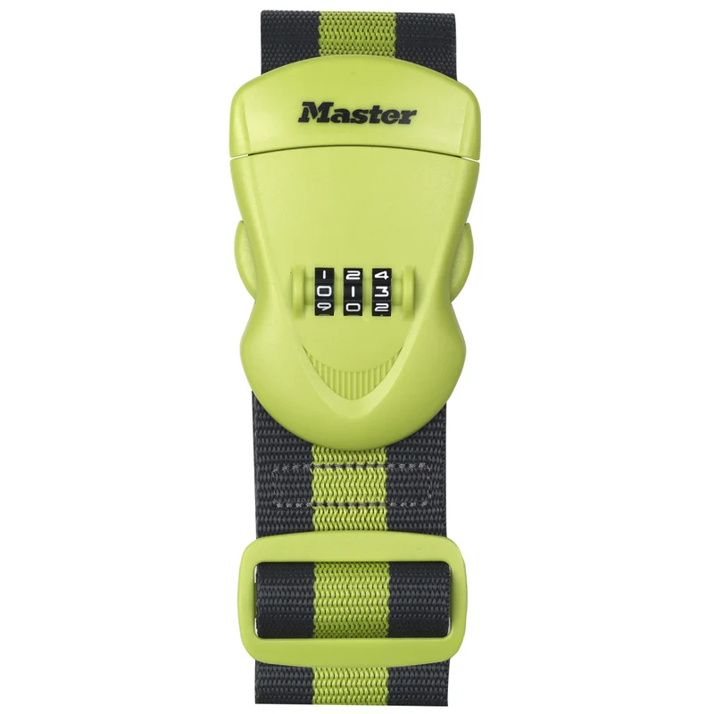 2m set your own combination luggage strap, green and dark grey stripes