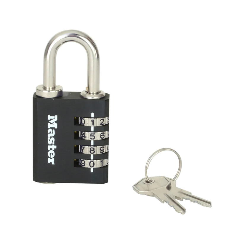 40mm set your own combination padlock with override key; black