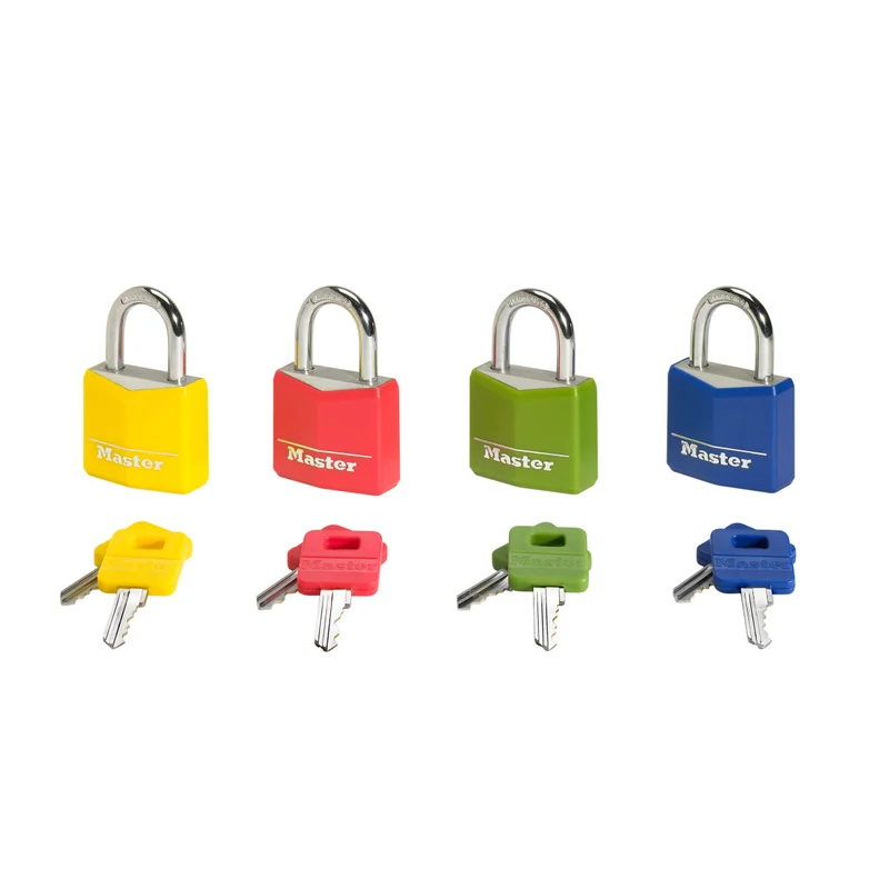 30mm wide covered solid aluminum body padlock; assorted colours
