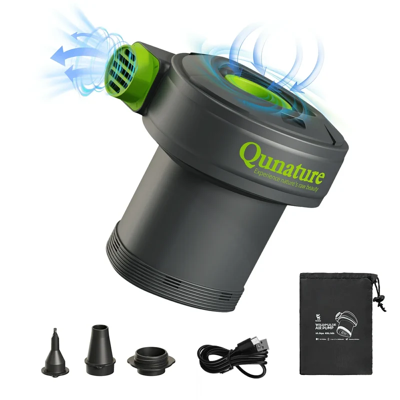 Qunature Elektrische Luftpumpe 2 in 1 Aufblasbar und Ablassen 2000 mAh Wiederaufladbar Akku