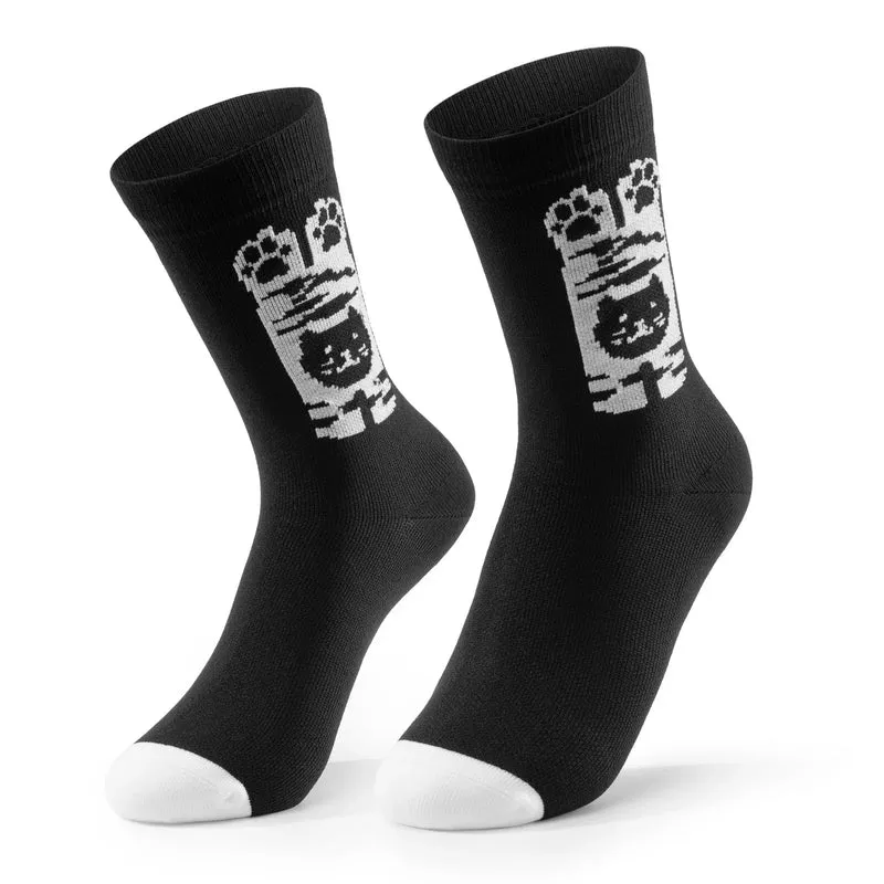 Kinder Fahrradsocken mit 5A Antibakteriel Kompressionszonen Katzenpfoten Design
