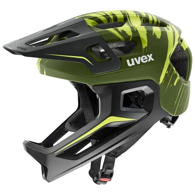 uvex react jr. Fullface Kinder-Fahrradhelm 52-56 cm dark olive matt