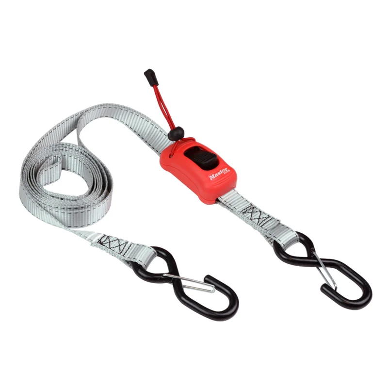 2,50m x 25mm spring clam tie down; 1 pack; grey