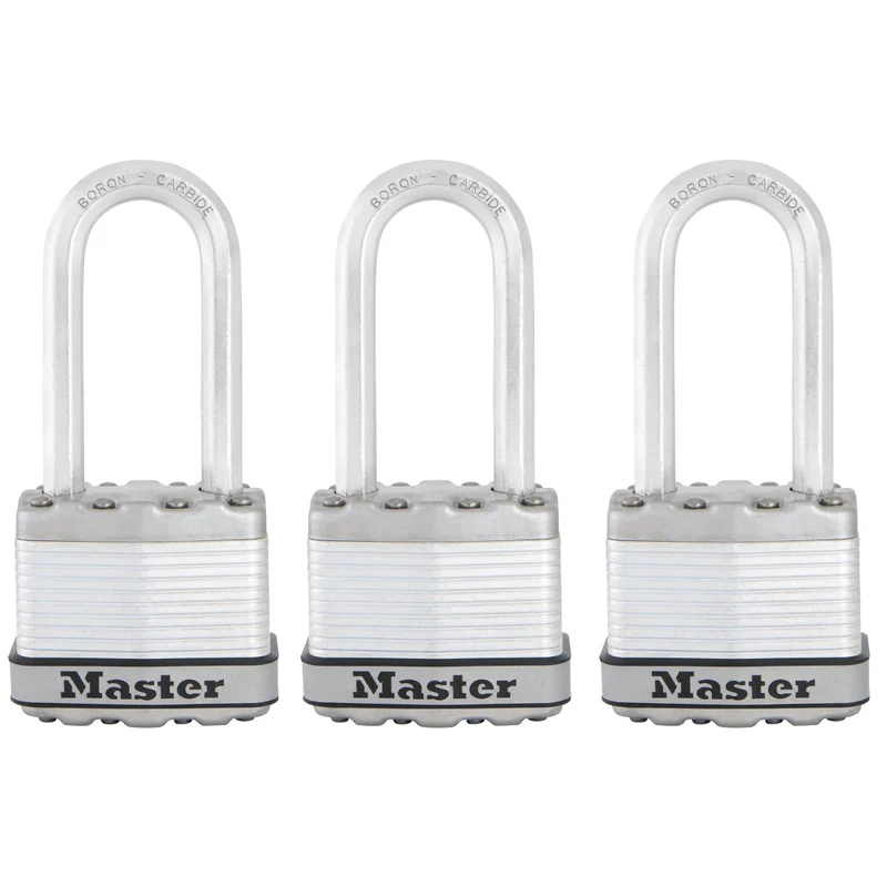 45mm wide Excell® laminated steel padlock with 51mm long shackle; 3 pack