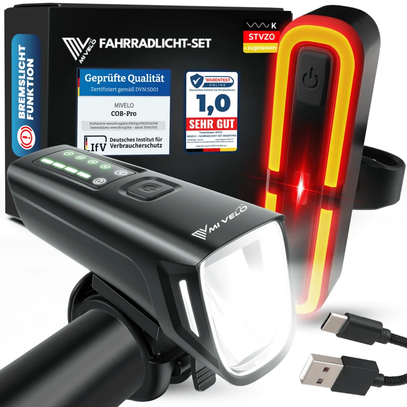 Fahrradlicht Set mit Bremsanzeige "SMART-Ultimate"