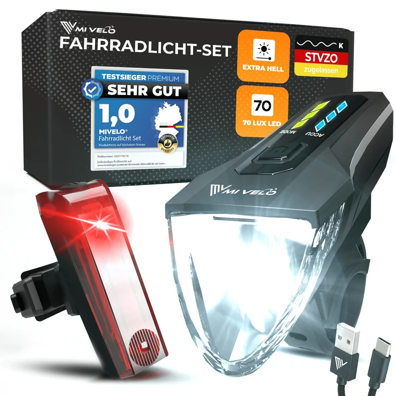 Fahrradlicht Set 70 Lux
