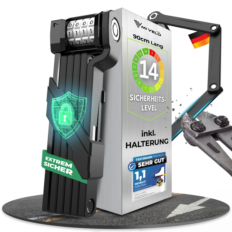 Faltschloss mit Zahlencode & Metall-Drehwalzen 90 / 120cm