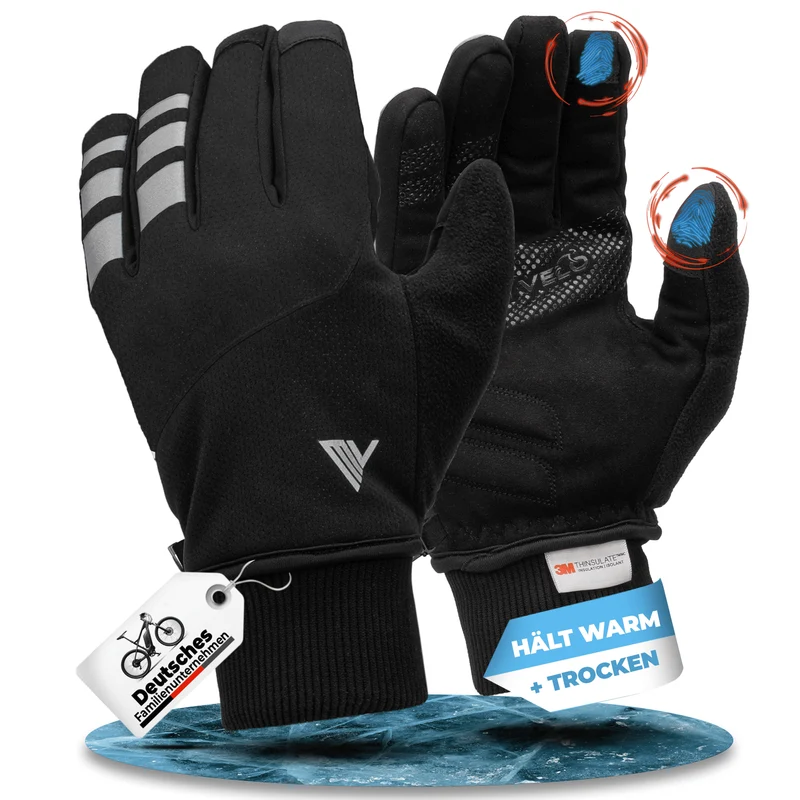 Fahrradhandschuhe Winter mit Thermo-Fleece „THERMO-FIT“