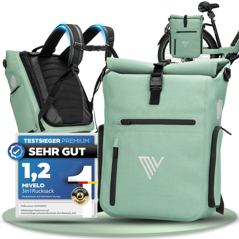 Fahrradtasche & bequemer Rucksack kombiniert 25L „EVO“