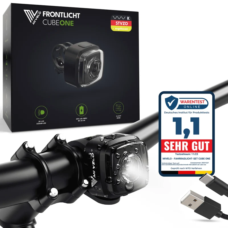 Fahrradlicht vorne 30Lux „CUBE Front“