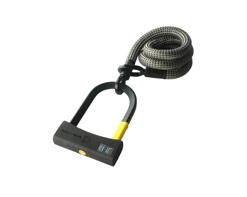 tex-lock Textilschloss "eyelet+ D-lock Electric Grey" - 120 cm