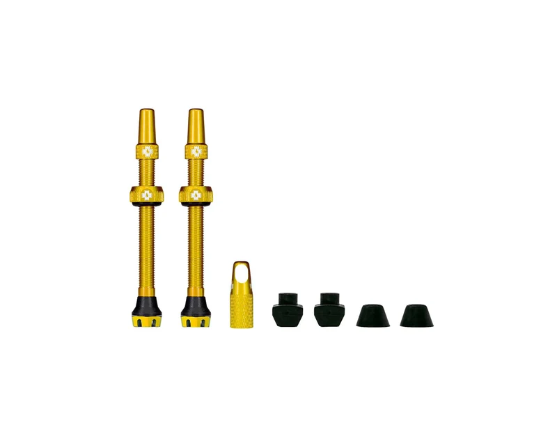 Muc-Off Tubeless Valve Kit V2 Universal for MTB & Road - Gold 44mm
