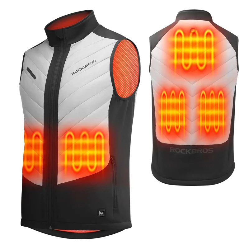 ROCKBROS Elektrische Beheizte Weste mit 3 Temperaturstufen für Herren/Damen