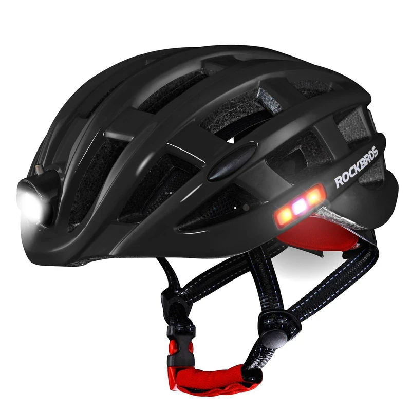 ROCKBROS Fahrradhelm mit Scheinwerfer und Sicherheitswarnleuchte