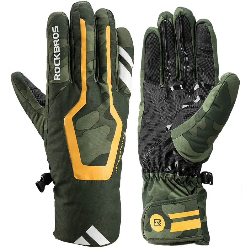 ROCKBROS Skihandschuhe Winter Handschuhe Wasserabweisend Anti-Rutsch
