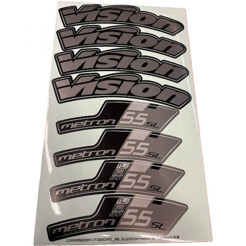 Vision Decal-Set für Felge Metron 55 SL RB Clincher TLR 55 - individuelles Felgen-Design