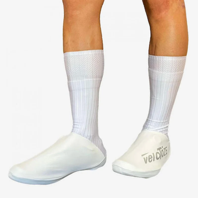 VeloToze Überschuh Aero TT weiß/weiß L - aerodynamischer Zeitfahr-Überschuh
