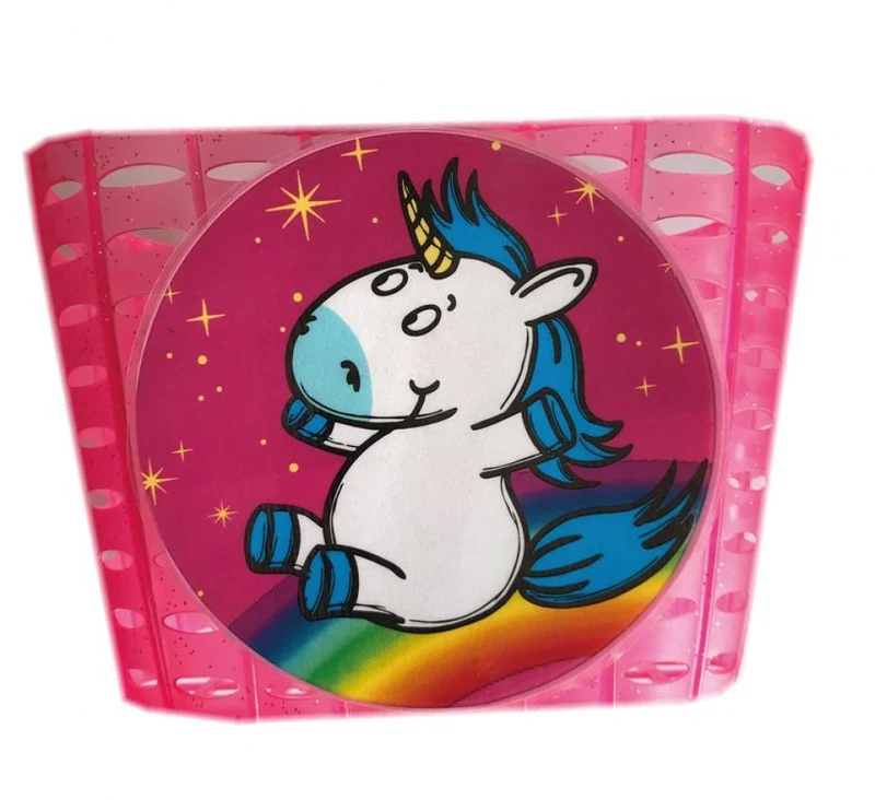 Bike Fashion Einhorn Fahrradkorb pink - Kinder-Lenkerkorb aus Kunststoff, Motivkorb 19,5x10,5x15 cm