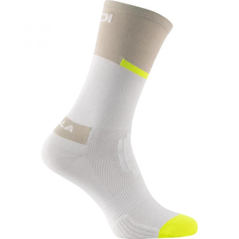 Sidi Socken NEO white sand 40-43 Weiß/Braun - atmungsaktive Radsocken mit Support