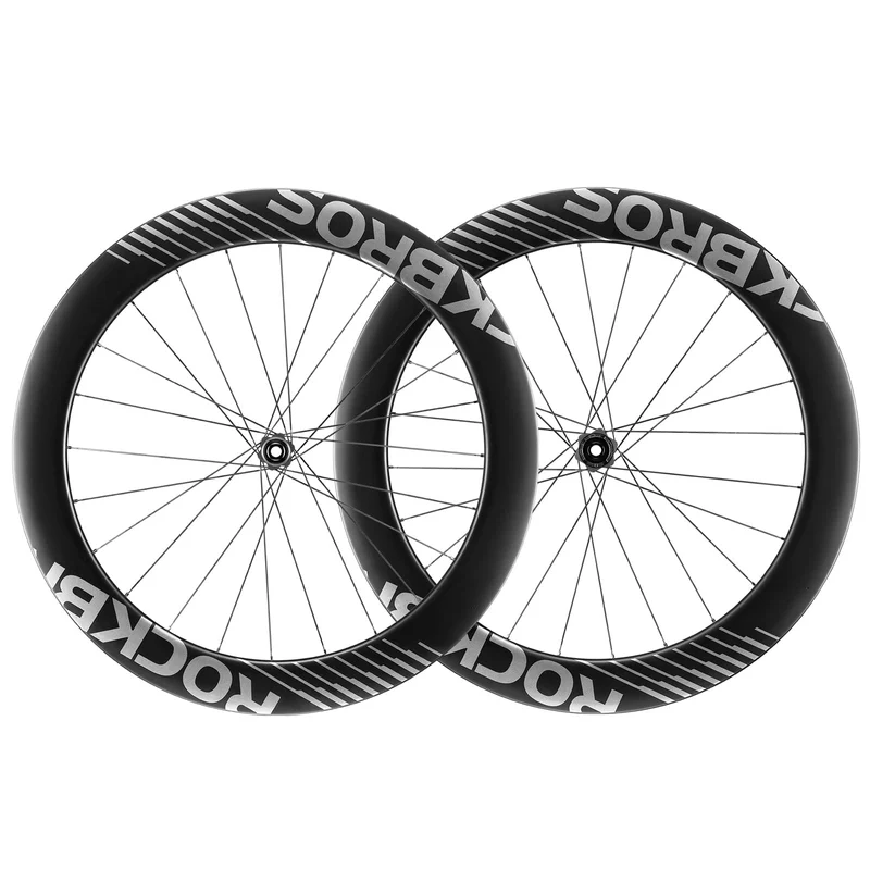 ROCKBROS 700C Carbon Laufradsatz 65mm Scheibenbremse Steckachse Laufrad Set for Rennrad