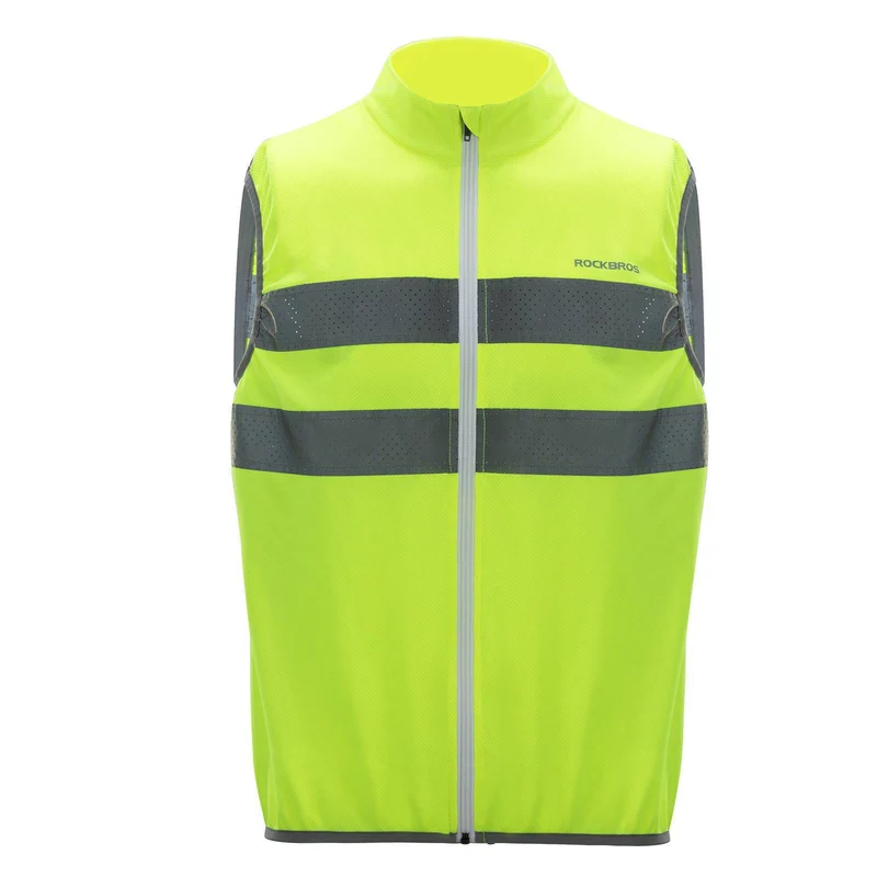 ROCKBROS Reflektierende Weste Reiten Sicherheitsweste Fluoreszierend Grün