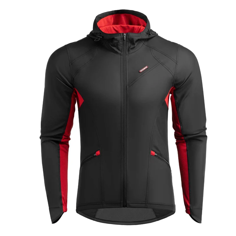 ROCKBROS Fahrradjacke Herren Winter Winddicht Softshelljacke Schwarz