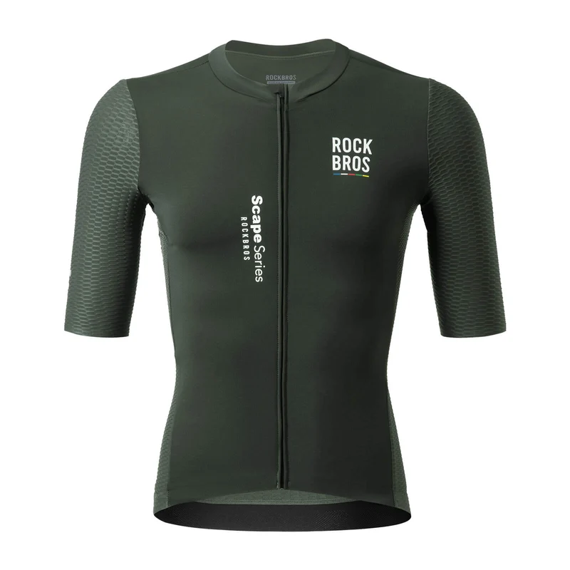 ROAD TO SKY Herren Kurzarm Radtrikot Jersey für MTB & Rennrad Grün