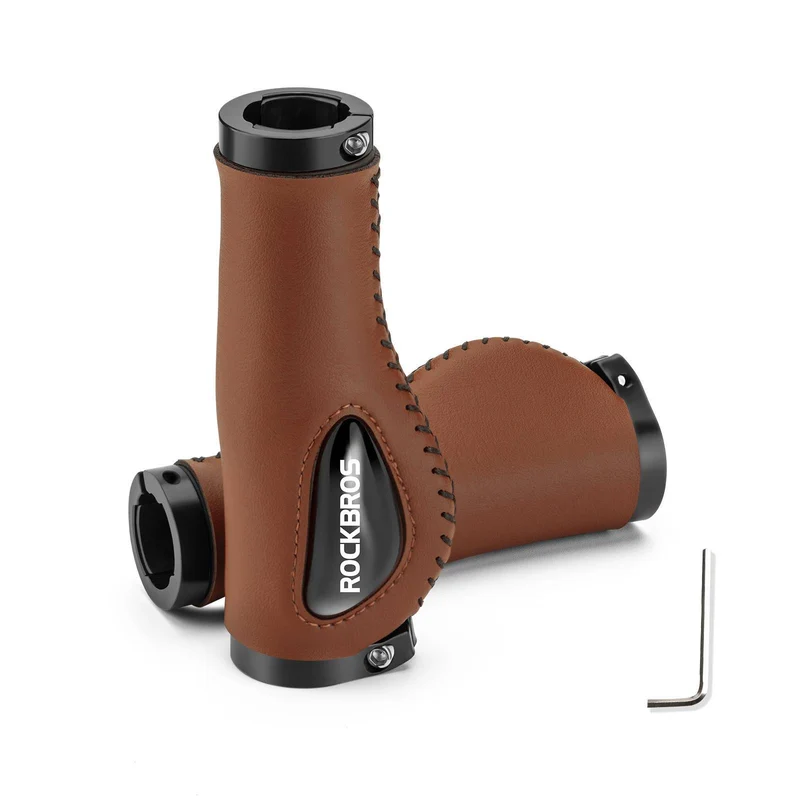 ROCKBROS Fahrradgriffe Ledergriffe for Lenker med 22,2 mm Durchmesser