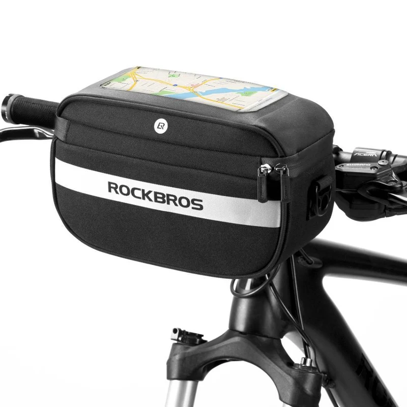ROCKBROS multifunktionel Fahrrad Lenkertasche med PVC-Touchscreen og Schultergurt