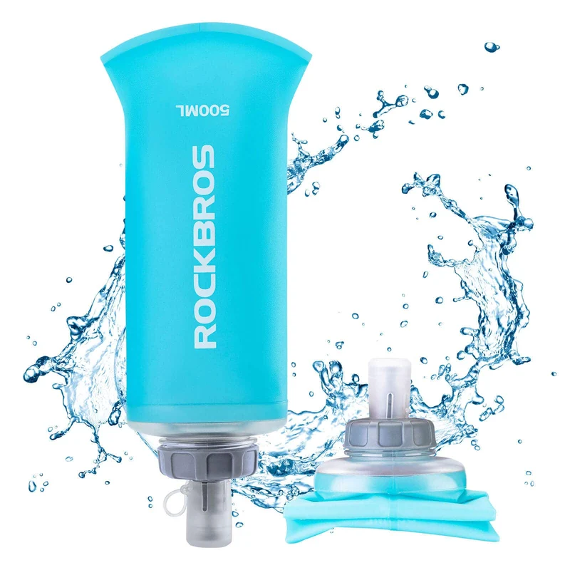 ROCKBROS Trinkflasche Faltbare Wasserflasche 500ml til Laufen Wandern Radfahren