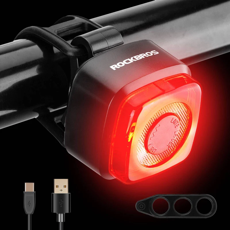 ROCKBROS Fahrradlicht IPX5 Wasserdicht Rücklicht Wiederaufladbar med USB-C