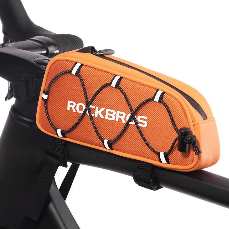 Oberrohrtasche 1 L Vollständig Reflektierend Weiß/Orange