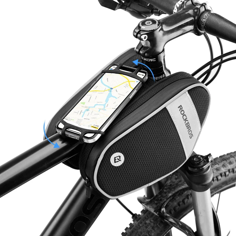 ROCKBROS Fahrrad Rahmentasche med 360° drehbare Handyhalter 1,5 L BK