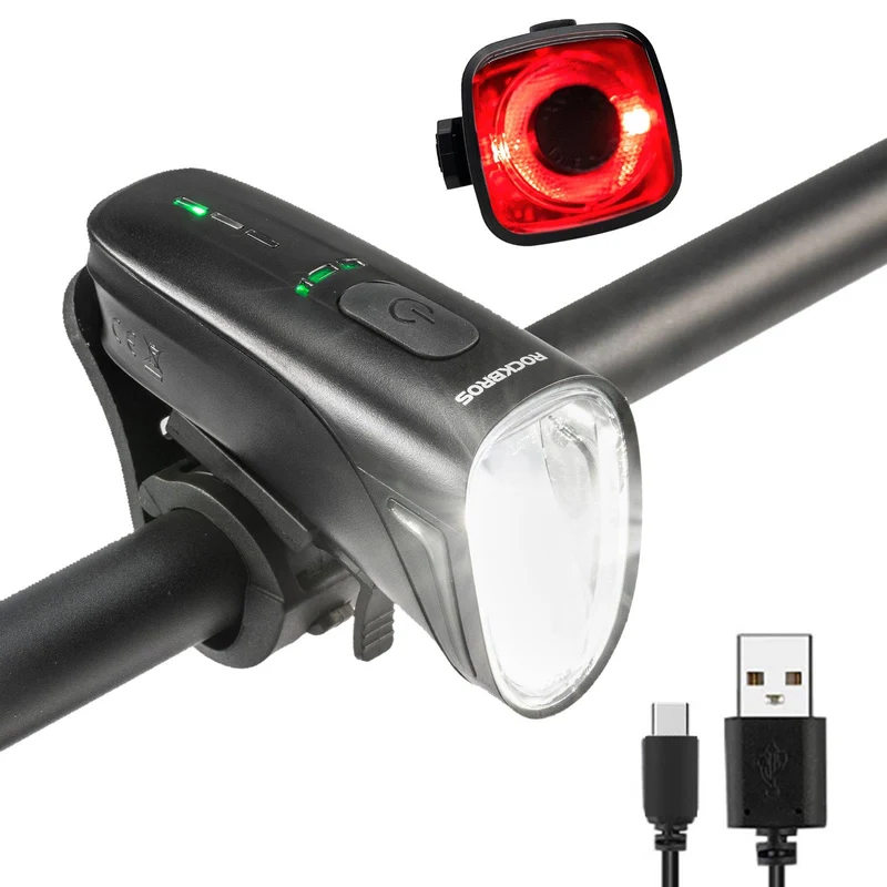 ROCKBROS Fahrradlicht Sæt USB Aufladbar Fahrrad Frontlicht & Rücklicht
