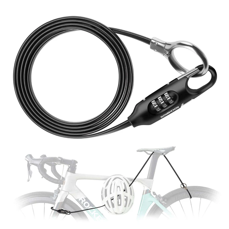 ROCKBROS Fahrradschloss Kabelschloss 150cm med Zahlencode Anti-Diebstahl