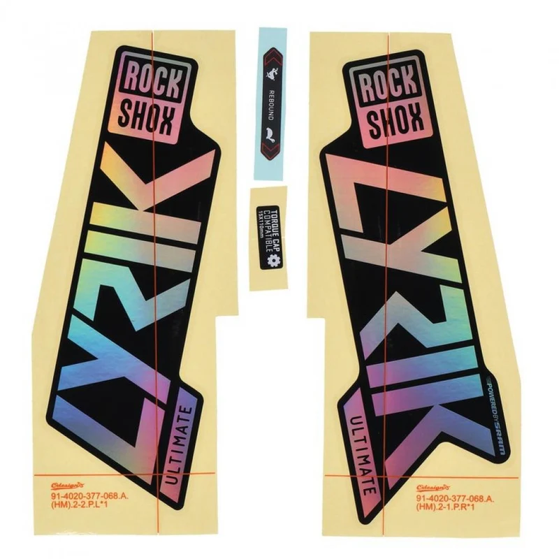 RockShox Gabel Decal-Kit Lyrik Ultimate 27|29 Zoll 11.4018.105.049 gloss Rainbow-Folie für s