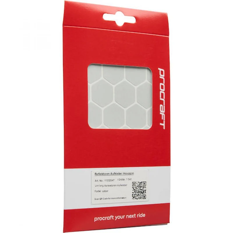 Procraft Reflektoren Sticker Set - Hexagon Universal Silber - mehr Sichtbarkeit im Stradenverkehr