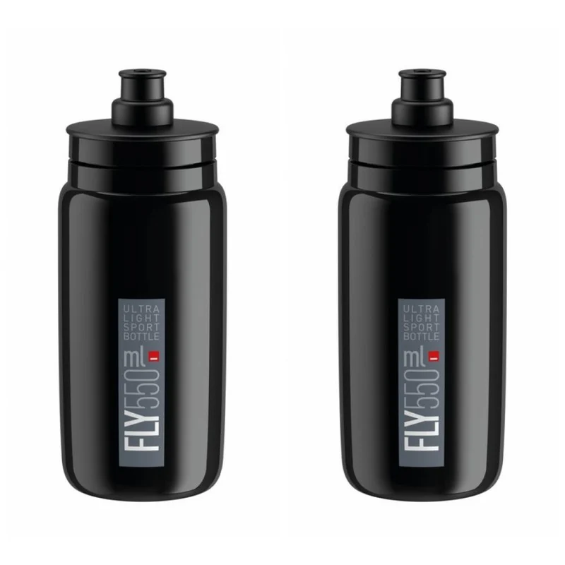 Elite 2x Trinkflasche Fly 550 ml schwarz grau