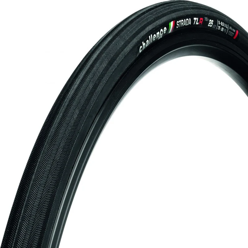 Challenge Road-Reifen Strada TLR Clincher 28 Zoll (25-622) Schwarz/schwarz - komfortabler Allround-Rennradreifen