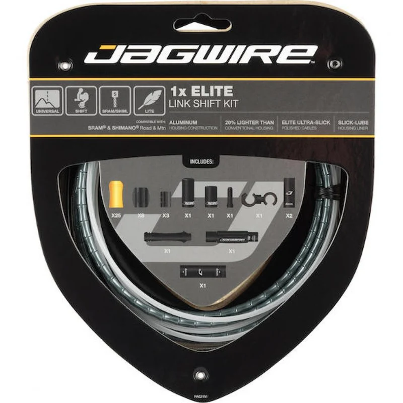 Jagwire Schaltzugset Road & Mountain Elite 1x Grau - leichte, präzise Schaltperformance