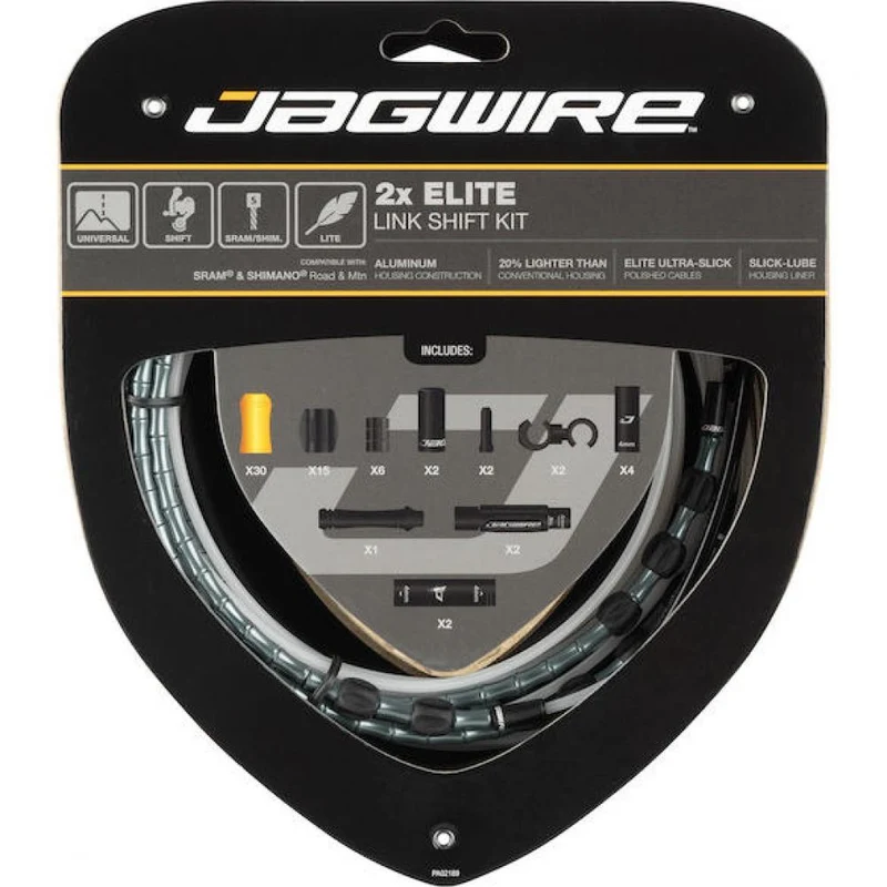 Jagwire Schaltzugset Road & Mountain Elite Link 2x Standardlänge Grau - präzise Schaltperformance
