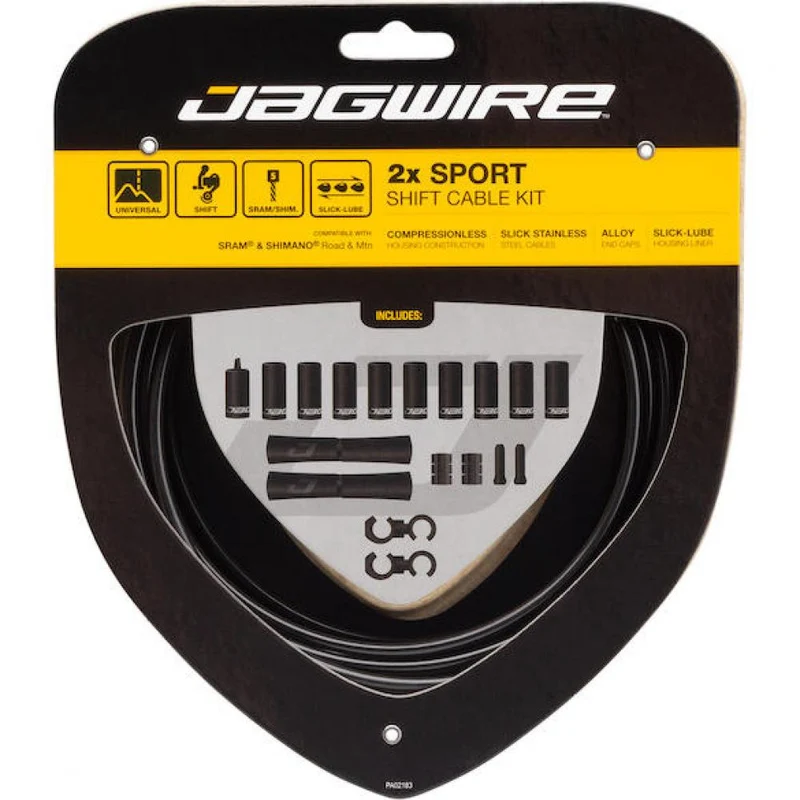 Jagwire Schaltzugset Road & Mountain Sport 2x Schwarz - präzise Schaltperformance