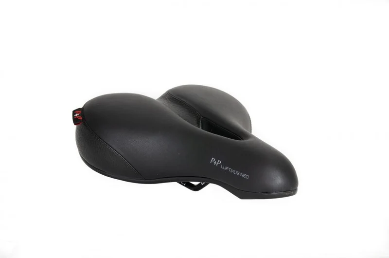 P&P Luftikus Neo Bequemsattel schwarz, Unisex  Ergonomischer Fahrradsattel mit Komfortpolsterung und Luftkammer, ideal für City- und Trekkingräder