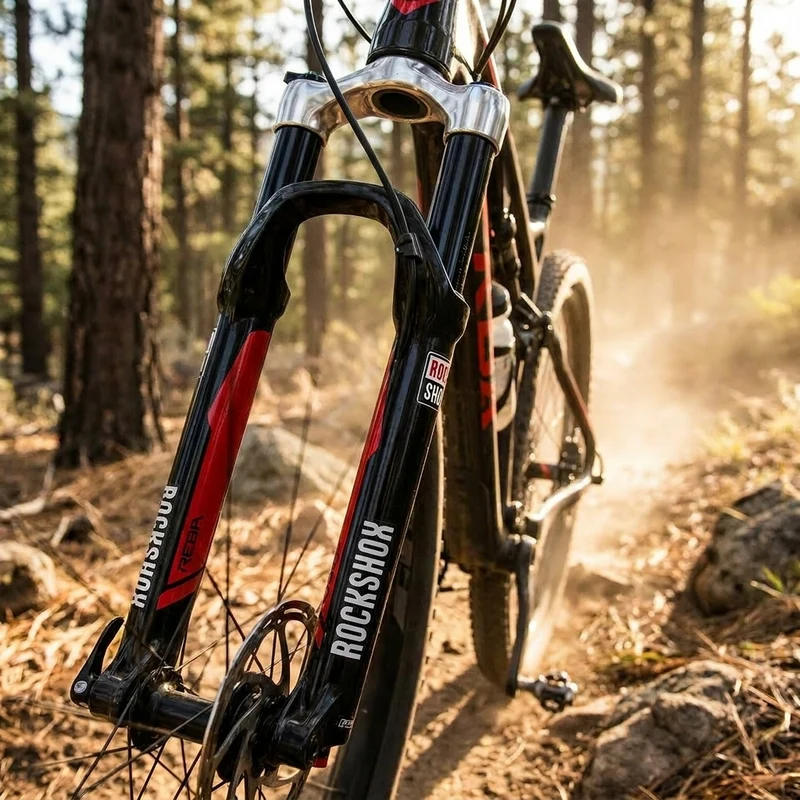 RockShox Gabel-Standrohr+BrückeCSU Reba 26 SoloAir 80-100mm 40 Offset,DiBl,alu,A1+