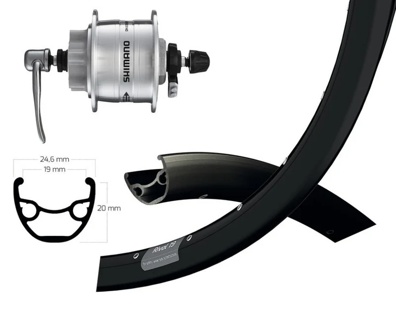 Bike-Parts Laufrad|Vorderrad 29 Zoll DH-3D32 silber Schnellspanner 32-Loch Ryde Rival 19 Disc schwarz Nirosta-Speichen
