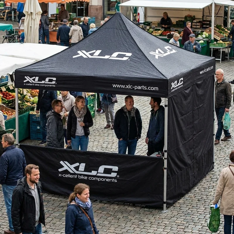 XLC Zelt inkl Seitenwand schwarz 3x3m mit Transporttasche