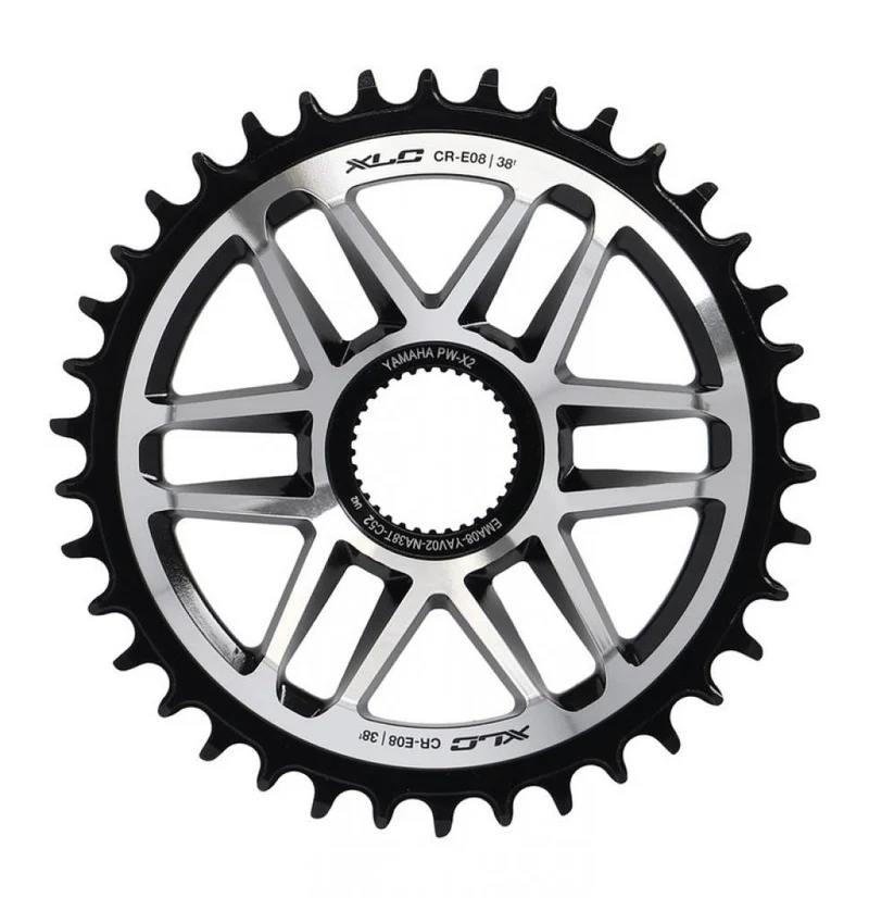 XLC CR-E08 E-Bike Kettenblatt Yamaha PW-X2 Direct Mount 38 Zähne - CNC Aluminium, 52 mm Kettenlinie, bis 12-fach