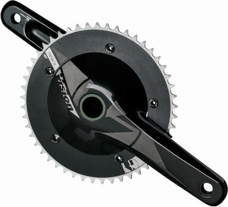 Vision Kurbelgarnitur Track BB386 Evo 1x 172,5 mm Schwarz - steife Bahnrad-Kurbel