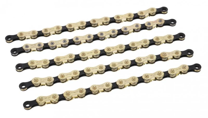 XLC Kette CC-C05 1/2 x 11/128, 118 Gl. 11-f. gold/schwarz