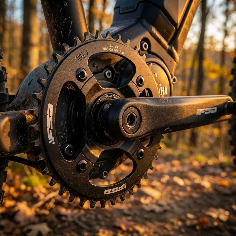 FSA E-Bike Kettenblatt 38 Zähne für Yamaha Antrieb, 104 mm Lochkreis, kompatibel mit 1x11/12-fach Schaltungen, passend für Haibike Sduro Modelle ab 2016